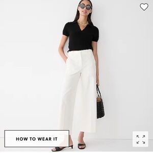 NWT J. Crew Sydney Wide-Leg High-Rise White Dress Pants With Bi-Flex Stretch, 4.